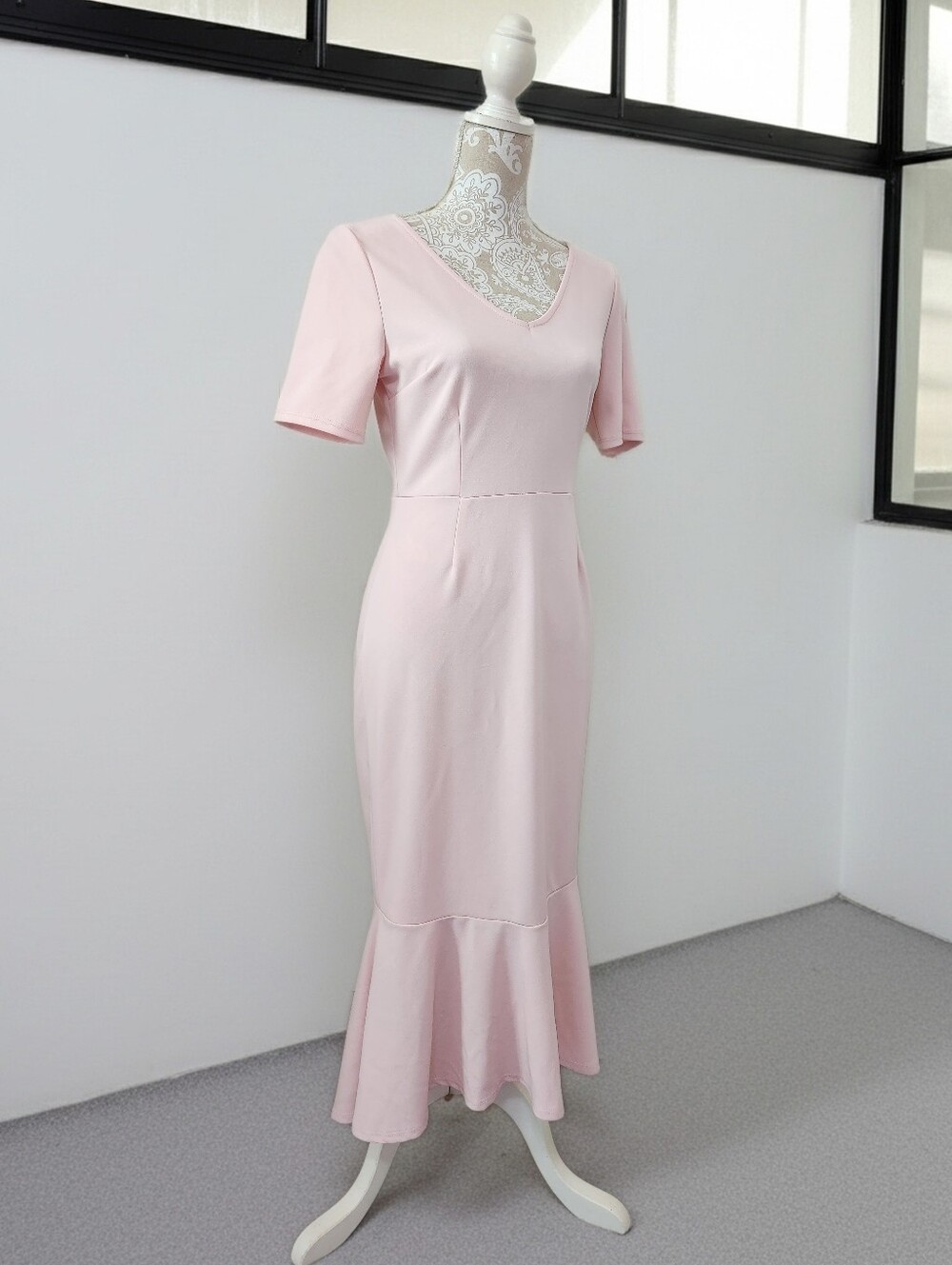 Lulus Palermo Blush Pink Trumpet Hem Bodycon Dress Size M